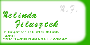 melinda filusztek business card